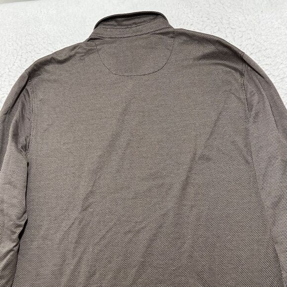 UNTUCKit Men's XXL Long Sleeve Polo Brown Collared Button Up Cotton Shirt - Picture 10 of 11